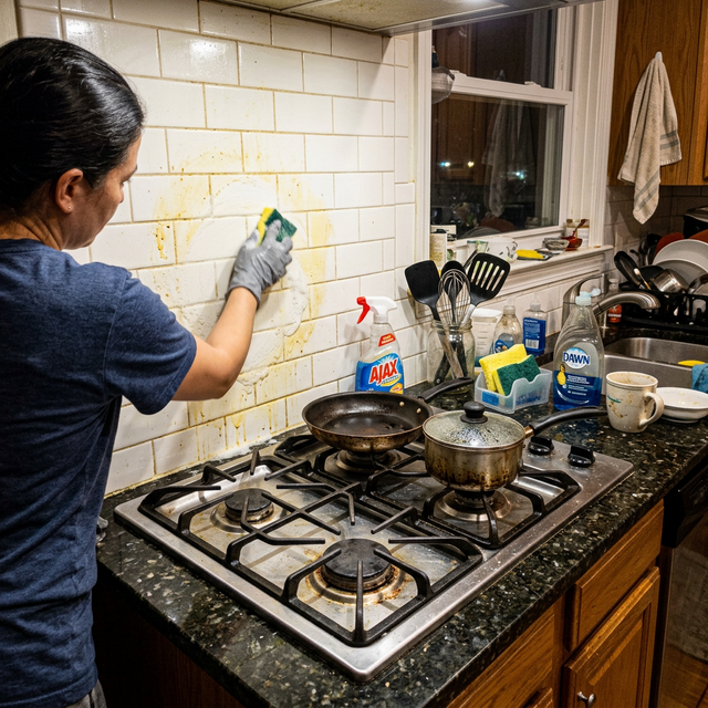 Kitchen after deep cleaning