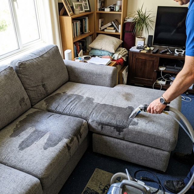 Sofa before cleaning