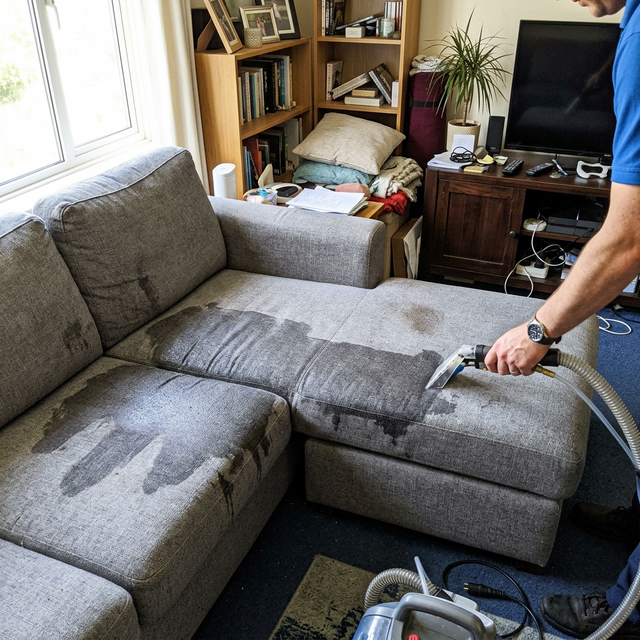 Sofa before cleaning